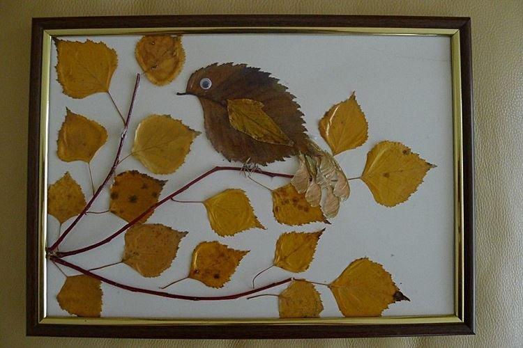Поделки из осенних листьев для детей - фото и идеи