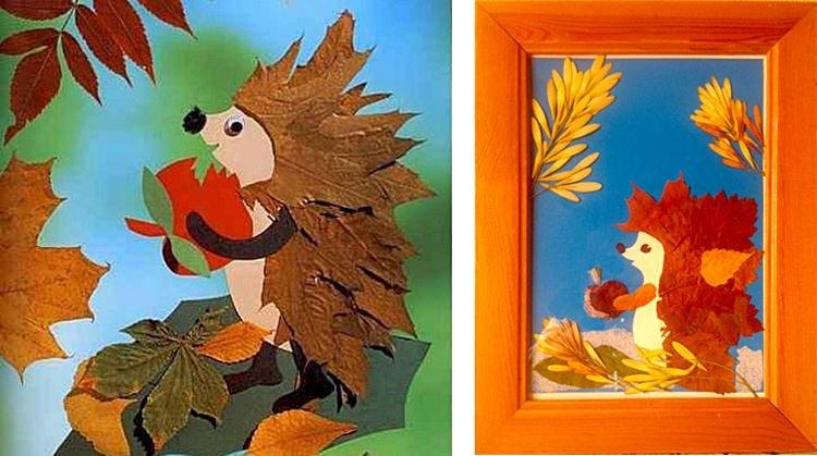 Поделки из осенних листьев для детей - фото и идеи