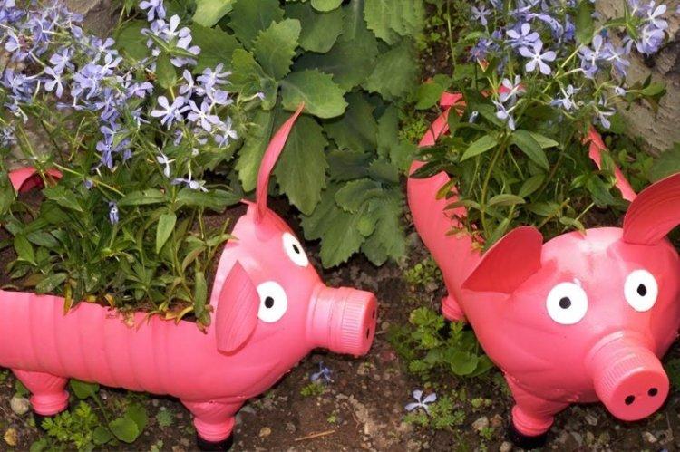 Садовые фигурки - Поделки из пластиковых бутылок своими руками