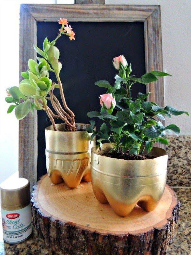 Горшки и вазы для цветов - Поделки из пластиковых бутылок своими руками