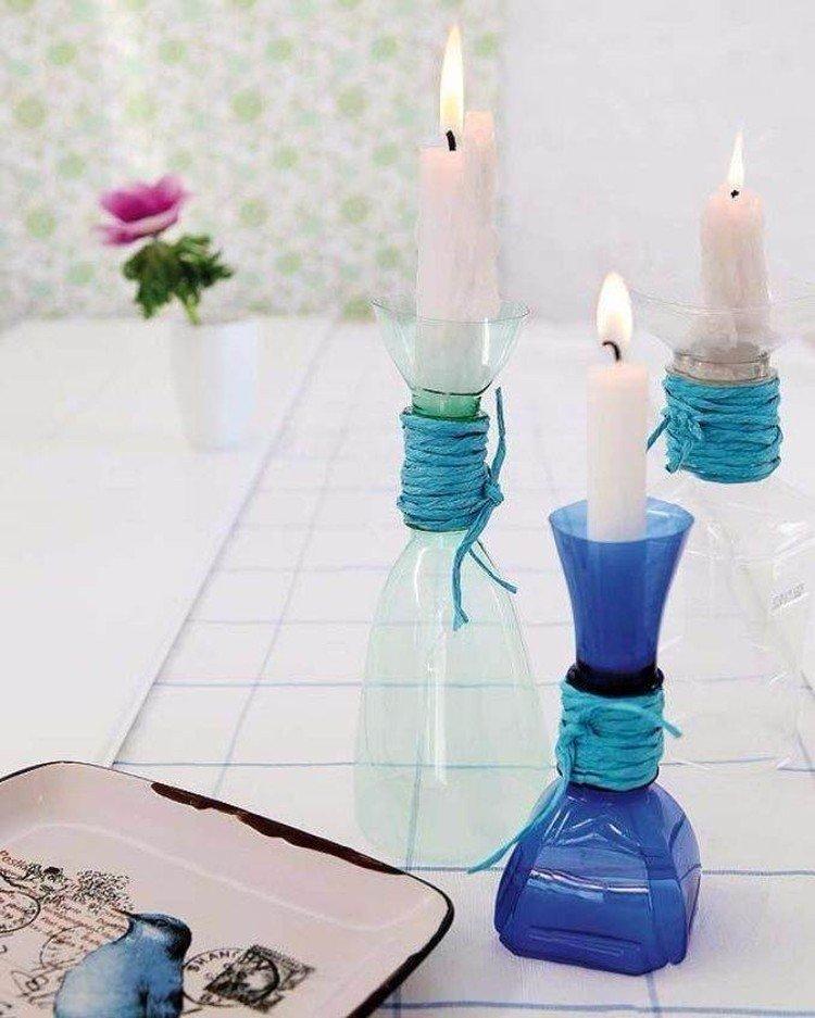 Подсвечники - Поделки из пластиковых бутылок своими руками