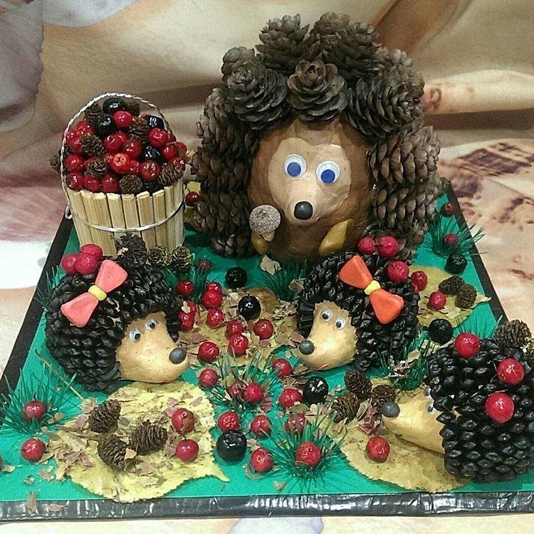 Поделки из природного материала для детского сада - фото и идеи