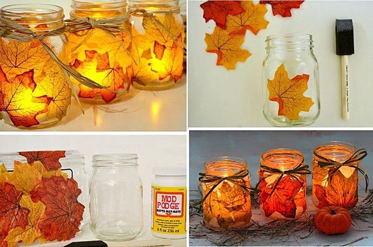 Подсвечник из листьев - Поделки из природного материала для начальной школы