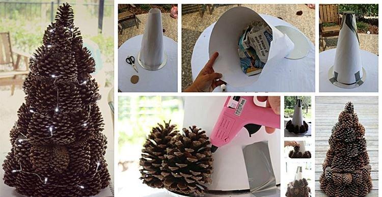 Елочка - Поделки из шишек для детей