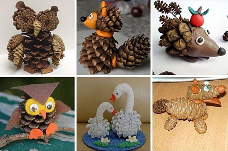 Поделки из шишек для детей - фото и идеи