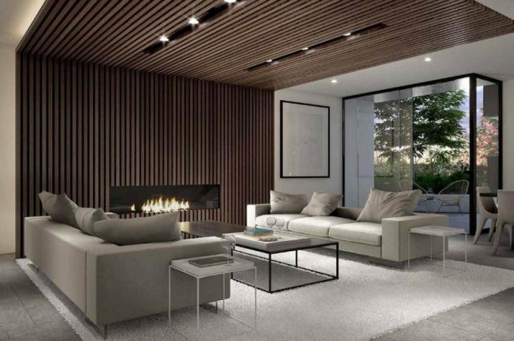 Подвесной потолок в гостиной - фото