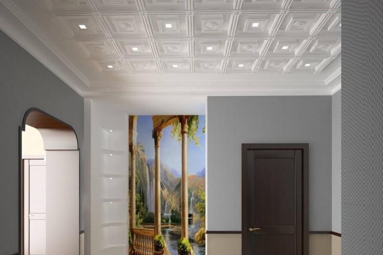 Подвесной потолок в прихожей - фото