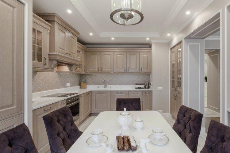 Фигурные потолки из гипсокартона на кухне