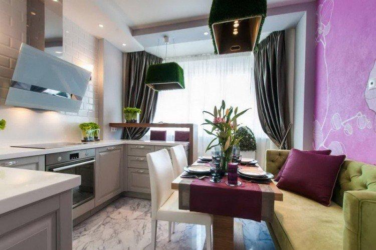 Фигурные потолки из гипсокартона на кухне