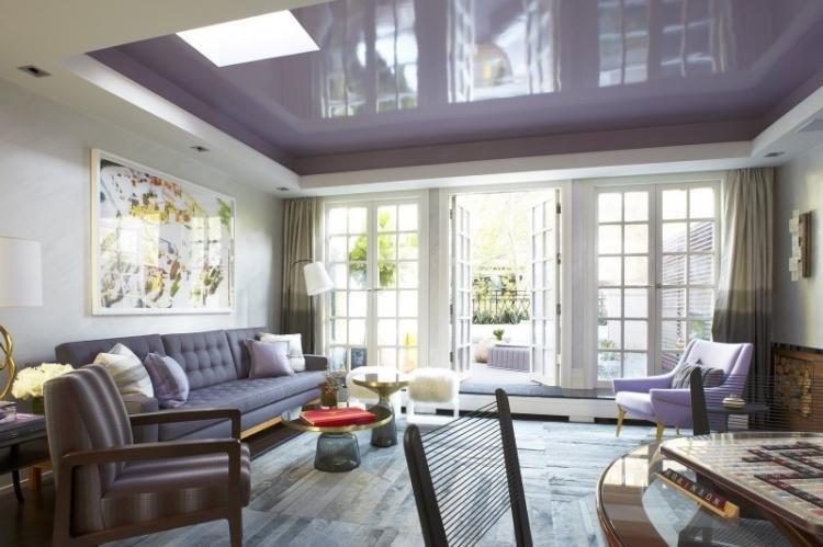 Двухуровневые потолки из гипсокартона в зале (гостиной)