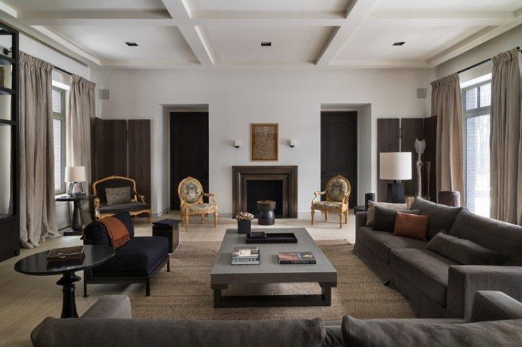 Фигурные потолки из гипсокартона в гостиной (зале)