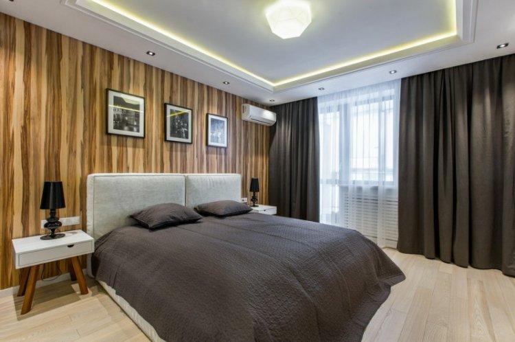 Двухуровневые потолки из гипсокартона в спальне