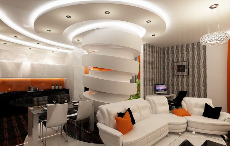 Декоративные потолки из гипсокартона