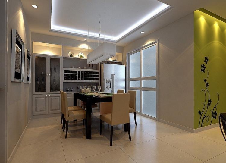 Потолок из гипсокартона на кухне - идеи дизайна фото