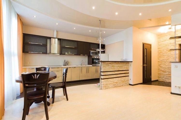 Потолок из гипсокартона на кухне - идеи дизайна фото