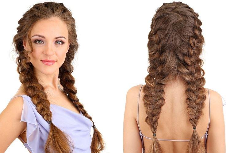 Объемные косы - Прически на длинные волосы на каждый день
