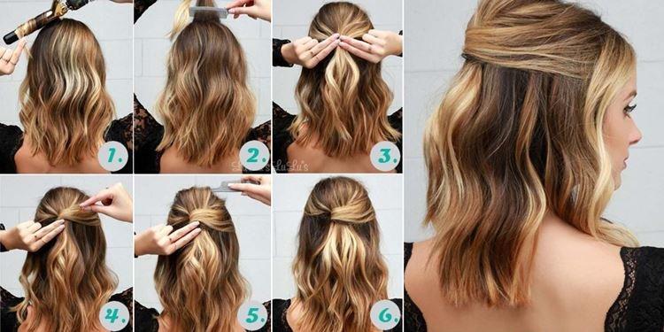 Объемная мальвинка - Прически на каждый день на средние волосы