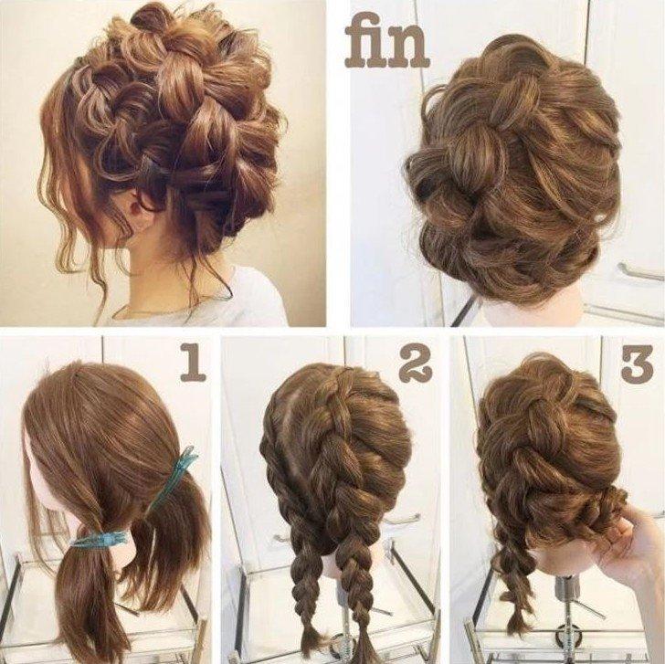 Смешанные косы - Прически на Новый год 2021 на средние волосы