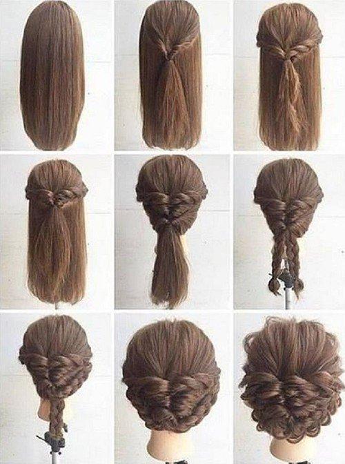 Плетеная высокая прическа - Прически на Новый год 2021 на длинные волосы