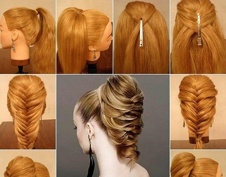 Высокий рыбий хвост - Прически на Новый год 2021 на длинные волосы