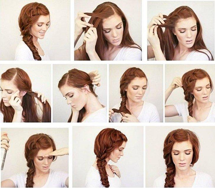 Объемная праздничная коса - Прически на Новый год 2021 на длинные волосы