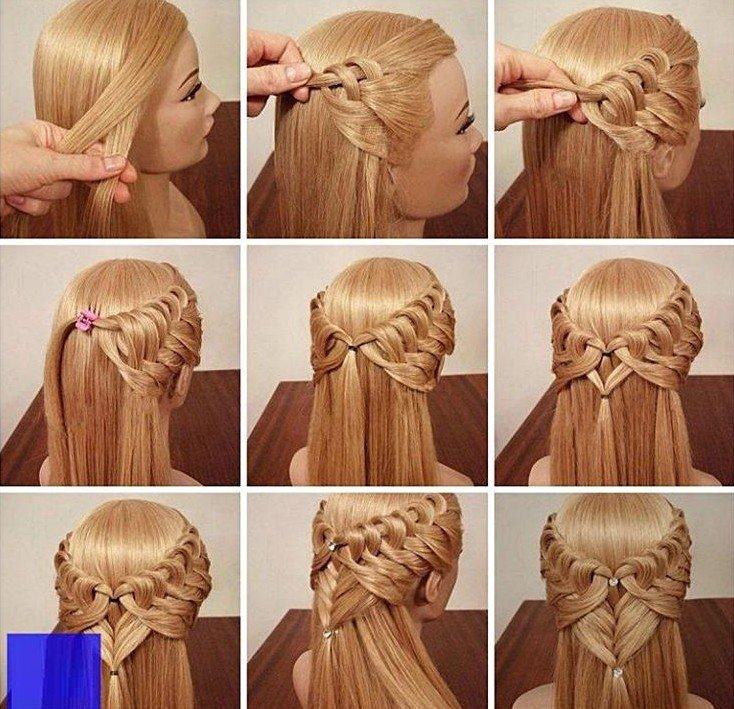 Ажурное плетение - Прически на Новый год 2021 на длинные волосы