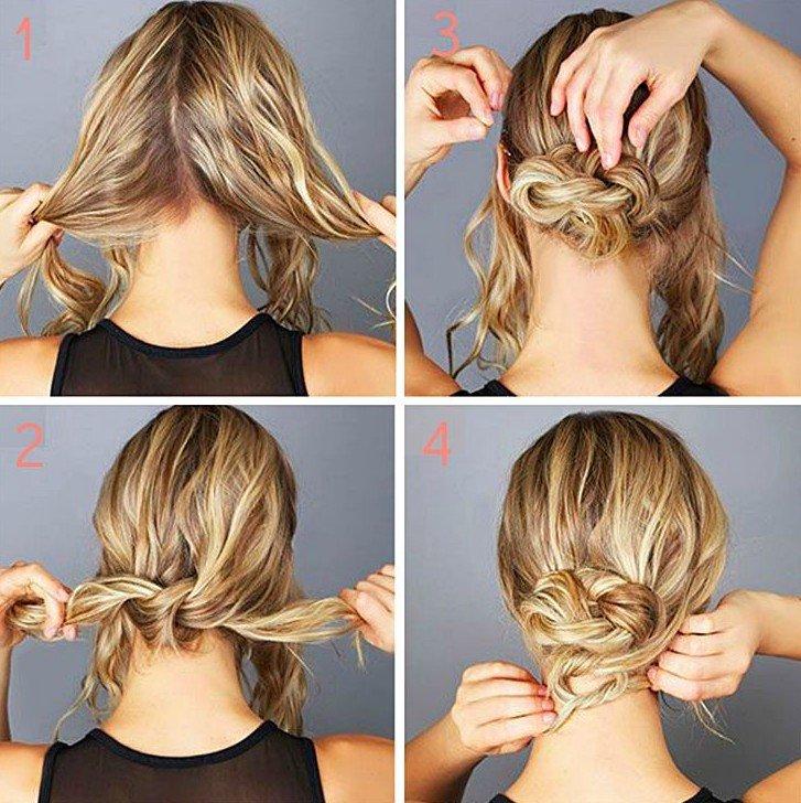 Нарядные узлы - Прически на Новый год 2021 на короткие волосы