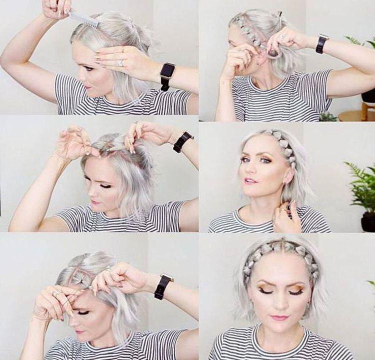 Обруч из хвостов - Прически на Новый год 2021 на короткие волосы