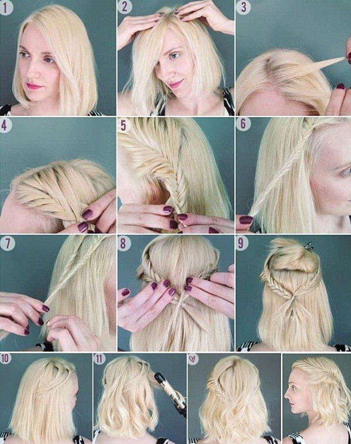 Сказочный рыбий хвост - Прически на Новый год 2021 на короткие волосы