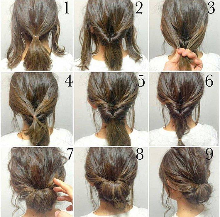Пучок из жгутов - Прически на Новый год 2021 на короткие волосы