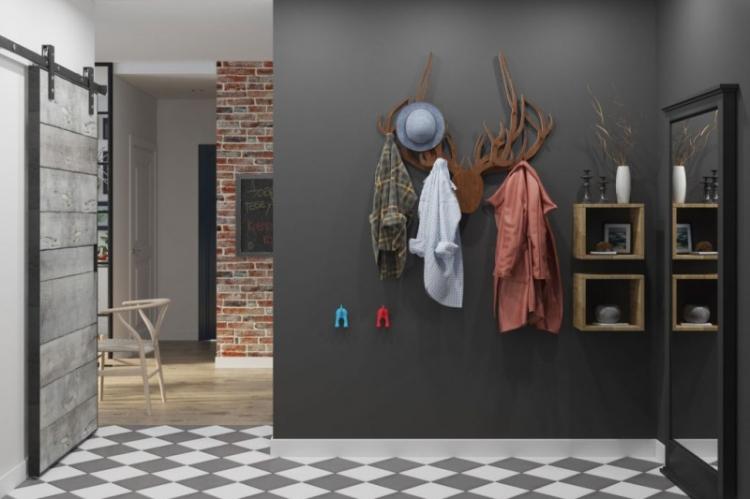 Черная прихожая в современном стиле - Дизайн интерьера