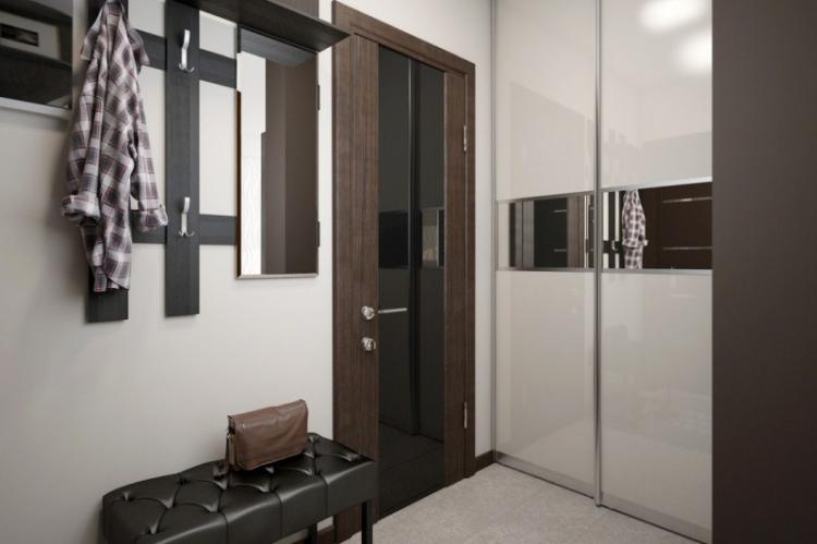 Коричневая прихожая в современном стиле - Дизайн интерьера