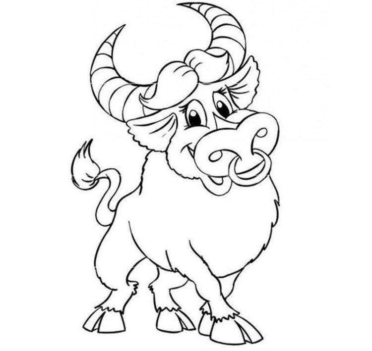 Рисунки Быка на Новый год 2021