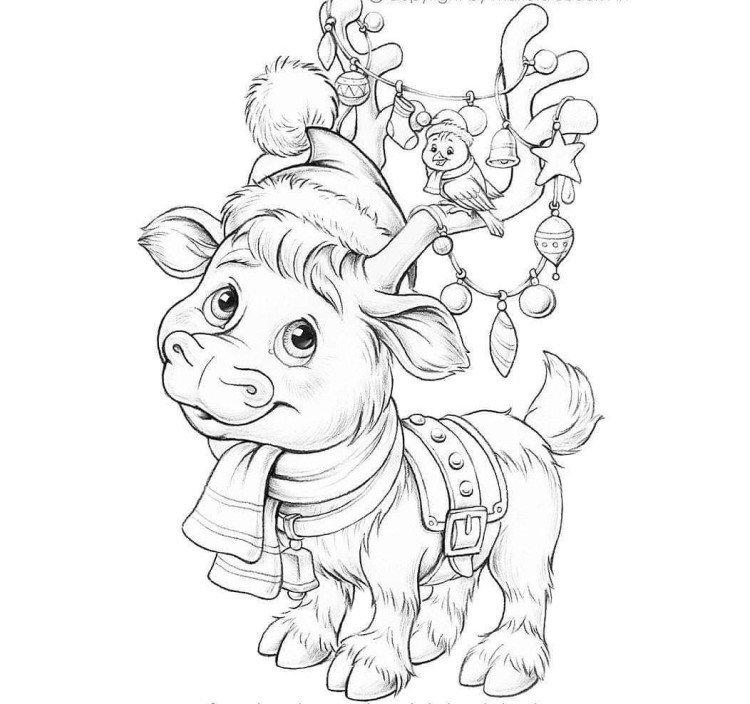 Рисунки Быка на Новый год 2021