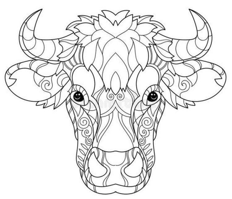 Рисунки Быка на Новый год 2021