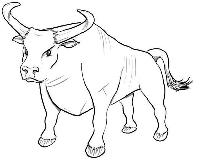 Рисунки Быка на Новый год 2021