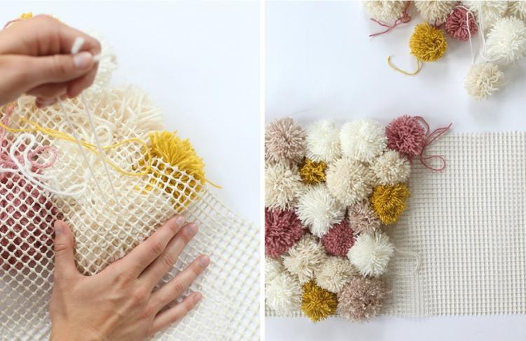 Ковер из помпонов - Рукоделие для дома