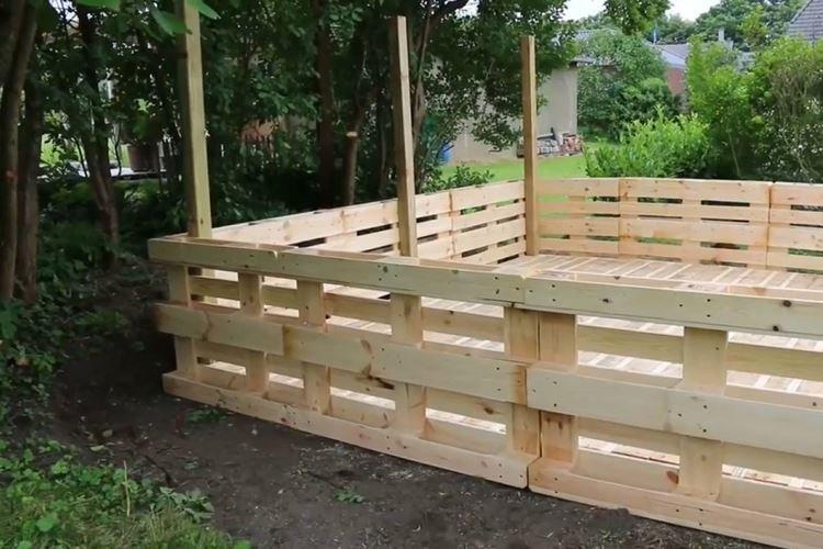 Беседка - Садовая мебель из поддонов для дачи фото
