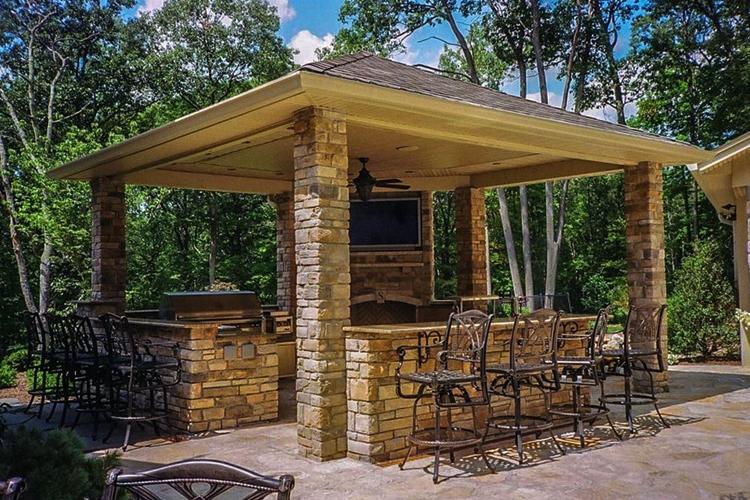 Каменные садовые беседки