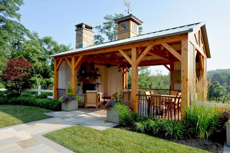 Беседки с печкой или мангалом - Садовые беседки