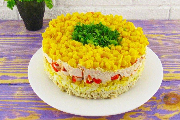 Салат «Магнолия» без майонеза на праздничный стол - рецепты