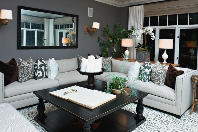 Серый цвет в интерьере гостиной