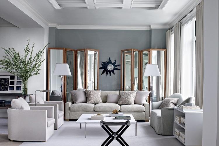 Серый цвет в интерьере гостиной