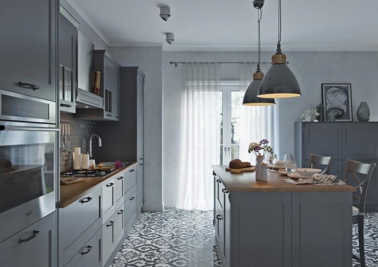 Серый цвет в интерьере кухни