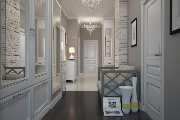 Серый цвет в интерьере прихожей