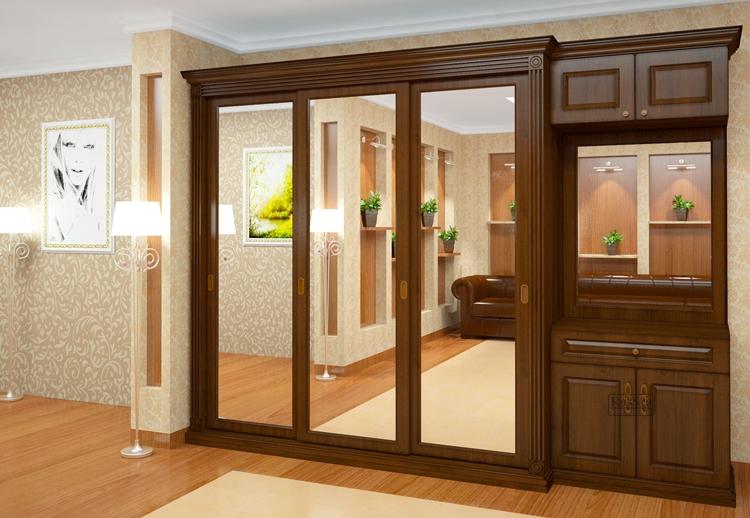 Шкаф-купе для прихожей в классическом стиле