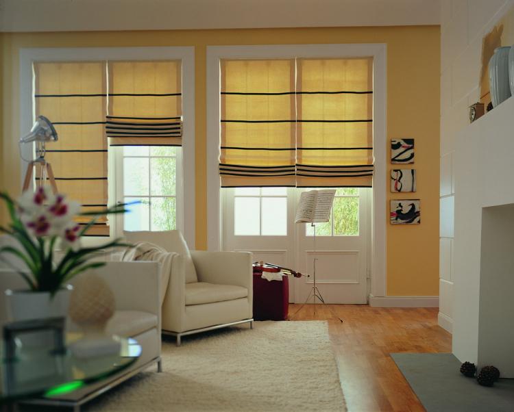 Римские шторы - Виды штор для гостиной