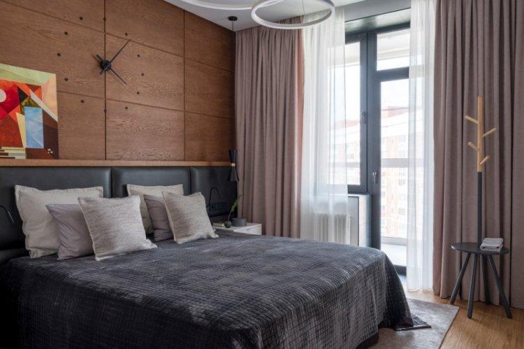 Шторы в спальню в современном стиле - фото