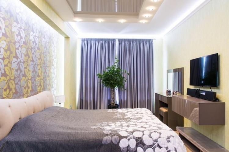 Шторы в спальню в современном стиле - фото