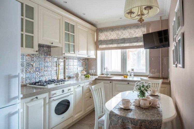 Шторы в стиле прованс на кухне - дизайн фото